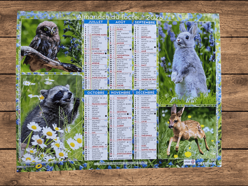 Calendrier Facteur 2026 | Almanach Animaux de la Forêt