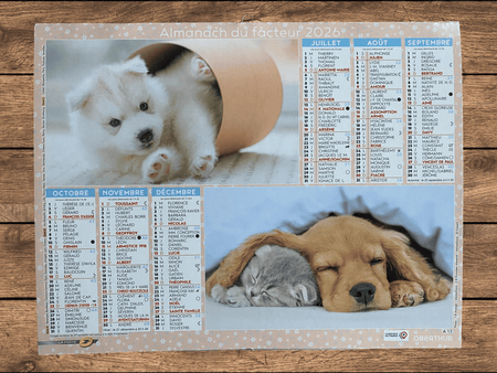 Calendrier Facteur 2026 | Almanach Chiots & Chatons