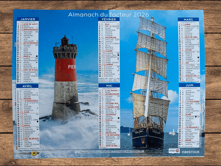 Calendrier Facteur 2026 | Almanach Phares & Voiliers