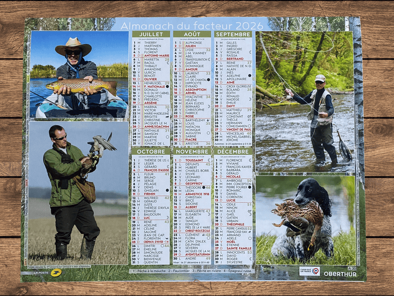 Calendrier Facteur 2026 | Almanach Chasse & Pêche