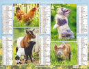 Calendrier du Facteur 2026 | Almanach mural Animaux de la Ferme - lapins, chèvres et cochons édition champêtre 2026