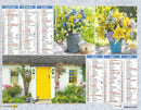 Calendrier du Facteur 2026 | Almanach mural Jardins & Fleurs champêtres - Bouquets de marguerites et table de jardin édition 2026